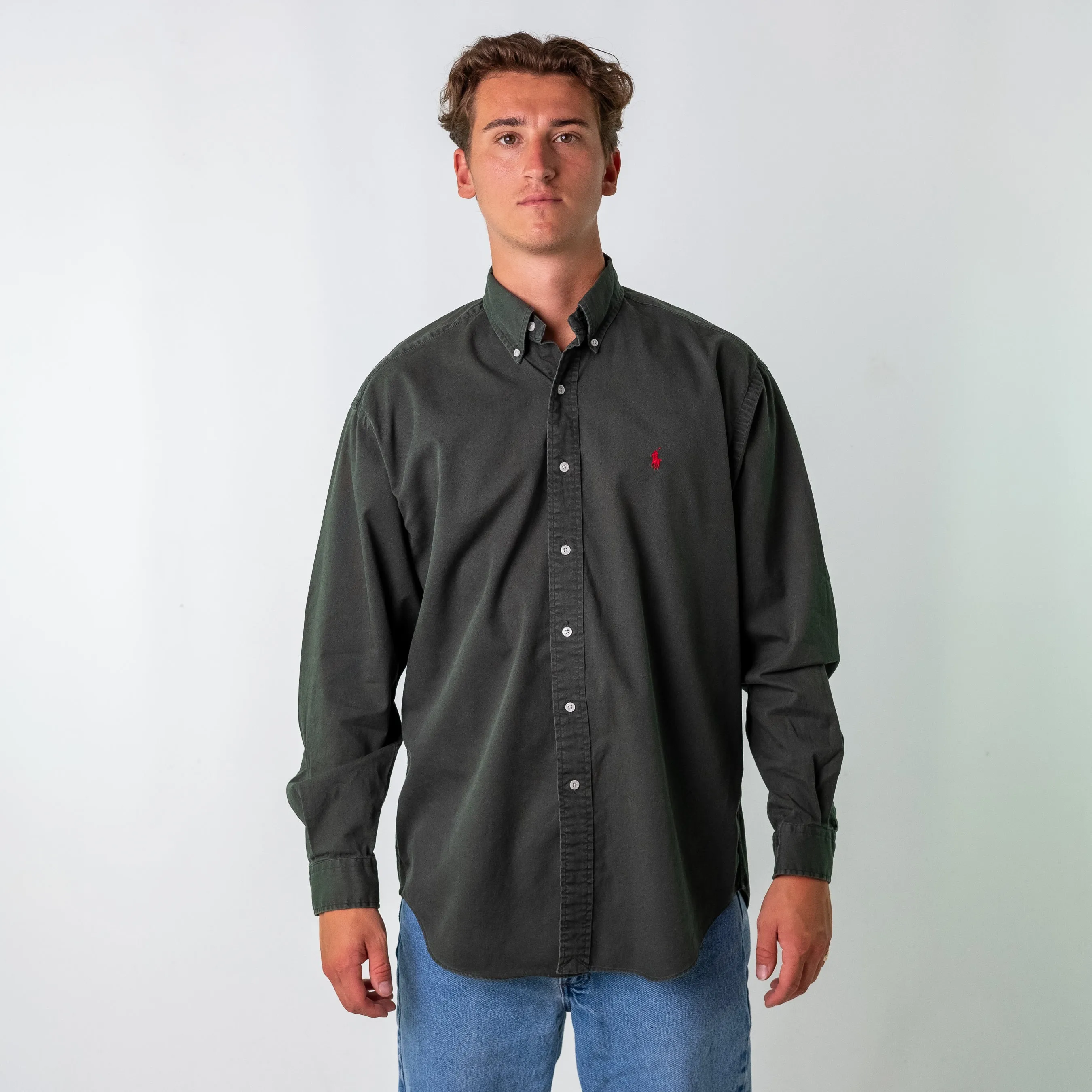 DARK GREEN 90S POLO RALPH LAUREN BLAKE LONGSLEEVE CASUAL SHIRT (