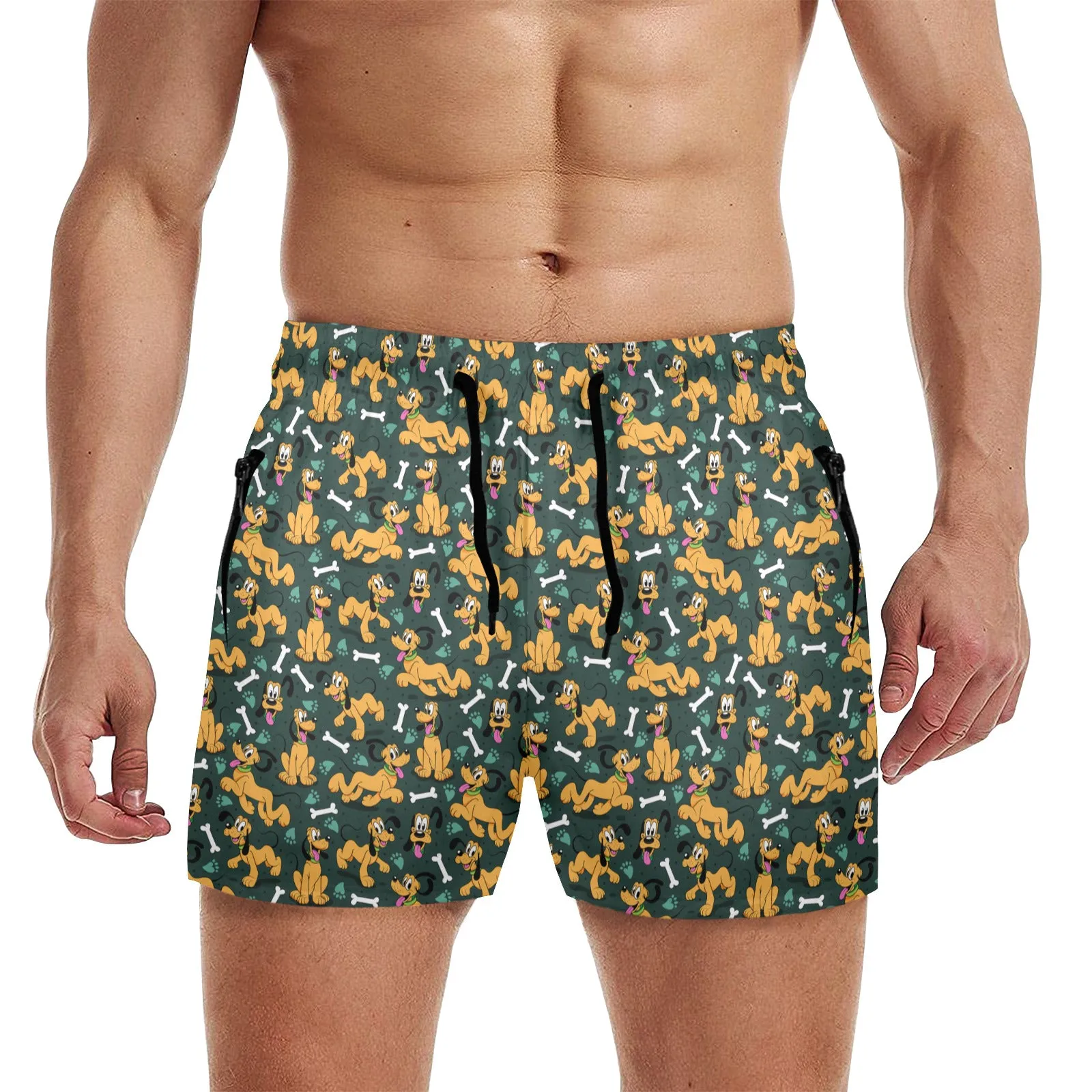 Disney Pluto Life Is Better With A Dog Men's Quick Dry Athletic Shorts