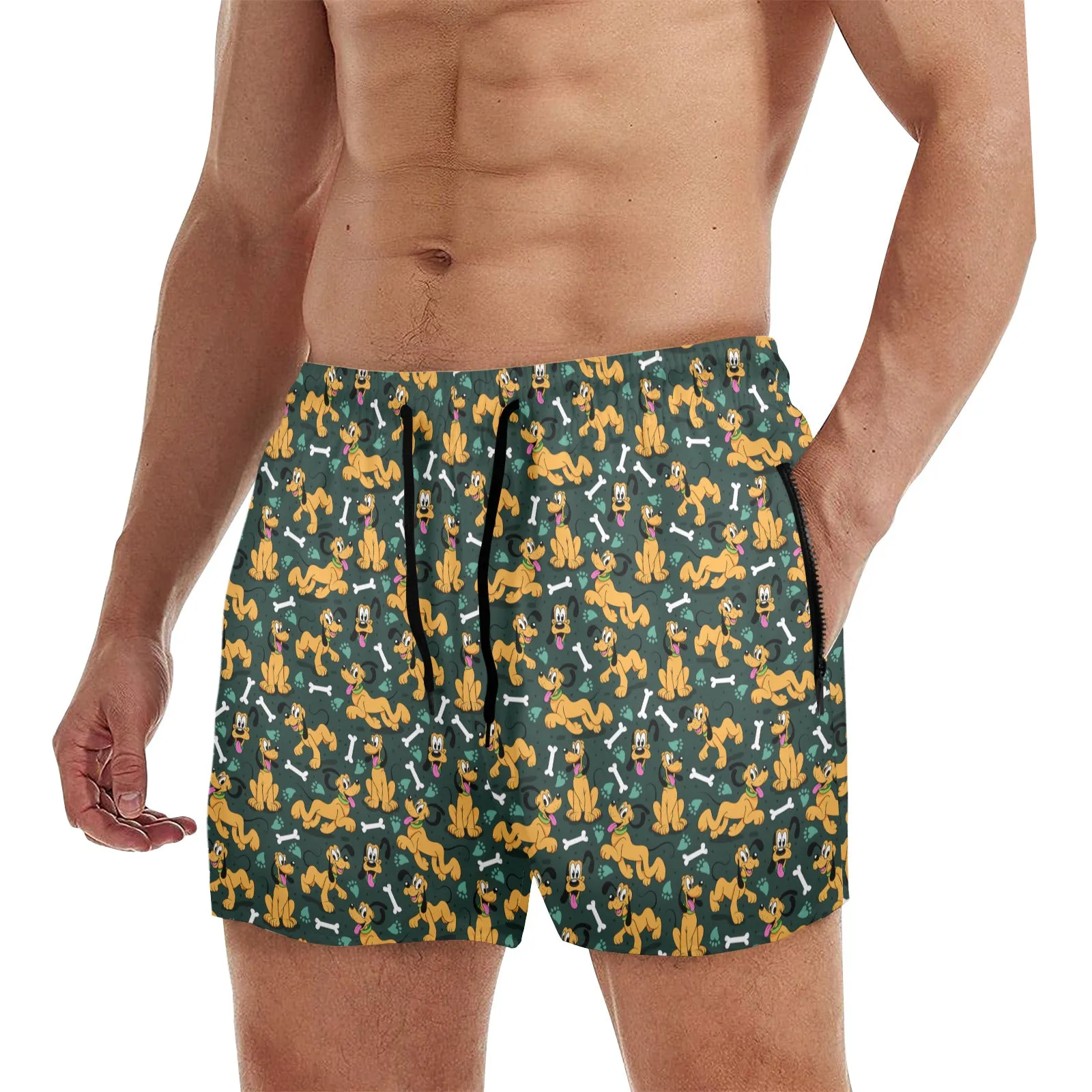 Disney Pluto Life Is Better With A Dog Men's Quick Dry Athletic Shorts