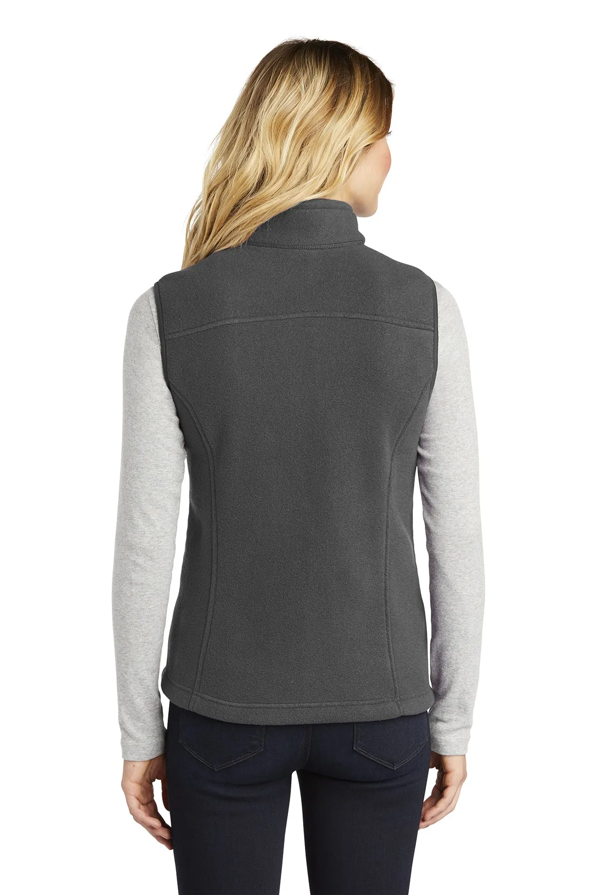 Eddie Bauer Ladies Branded Fleece Vests, Grey Steel