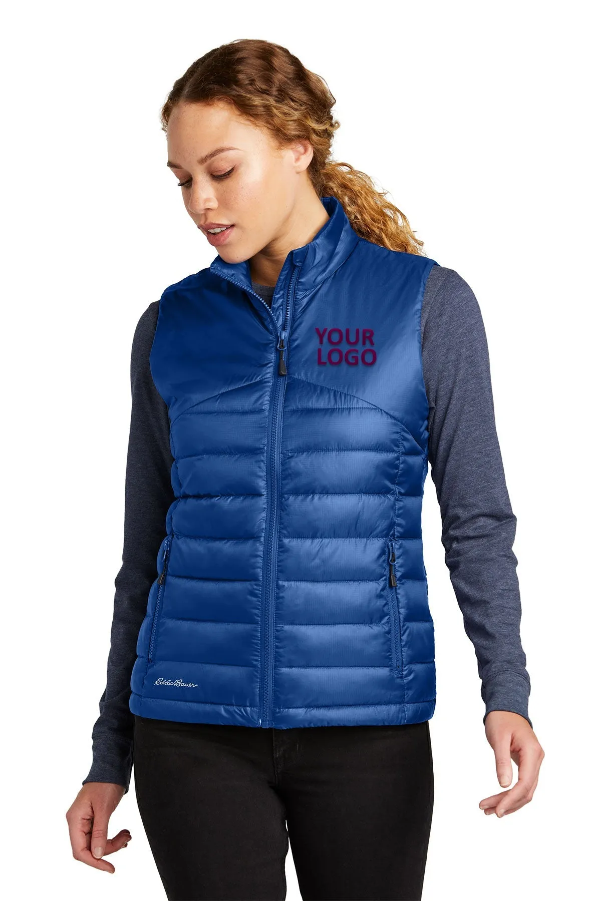 Eddie Bauer Ladies Customized Quilted Vests, Cobalt Blue