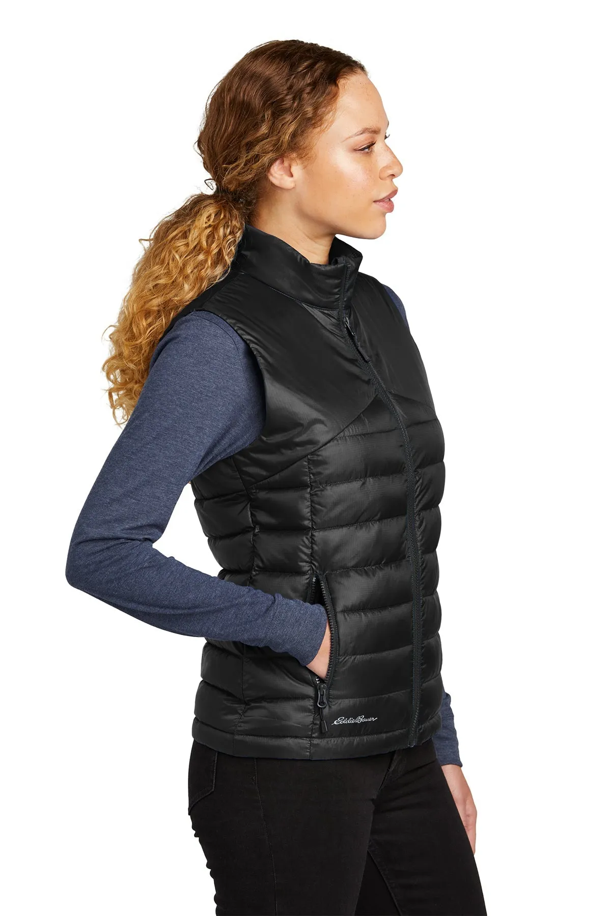 Eddie Bauer Ladies Customized Quilted Vests, Deep Black