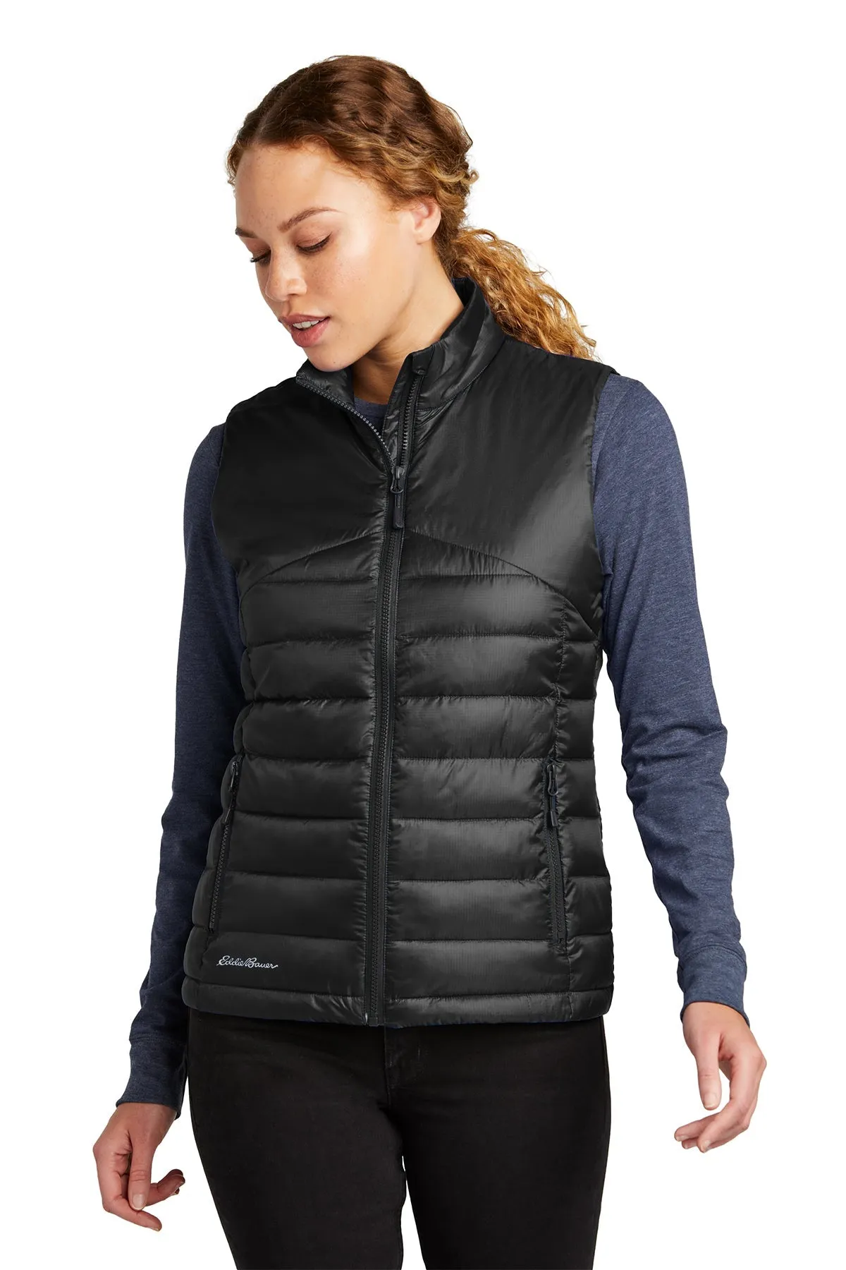 Eddie Bauer Ladies Customized Quilted Vests, Deep Black