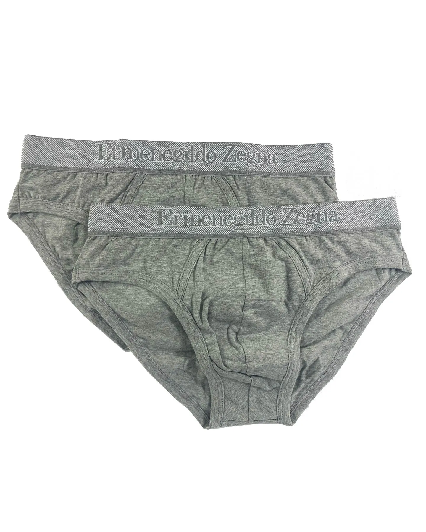 Ermenegildo Zegna Underwear Gray Stretch Cotton Midi Brief 2 Pack XL