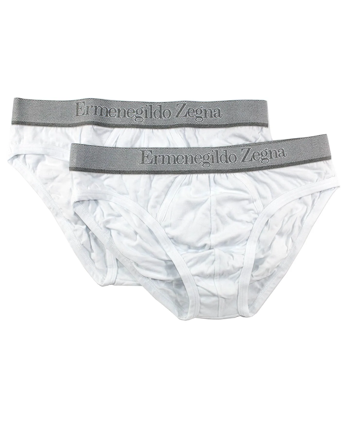 Ermenegildo Zegna Underwear White Stretch Cotton Midi Brief 2 Pack XXXL