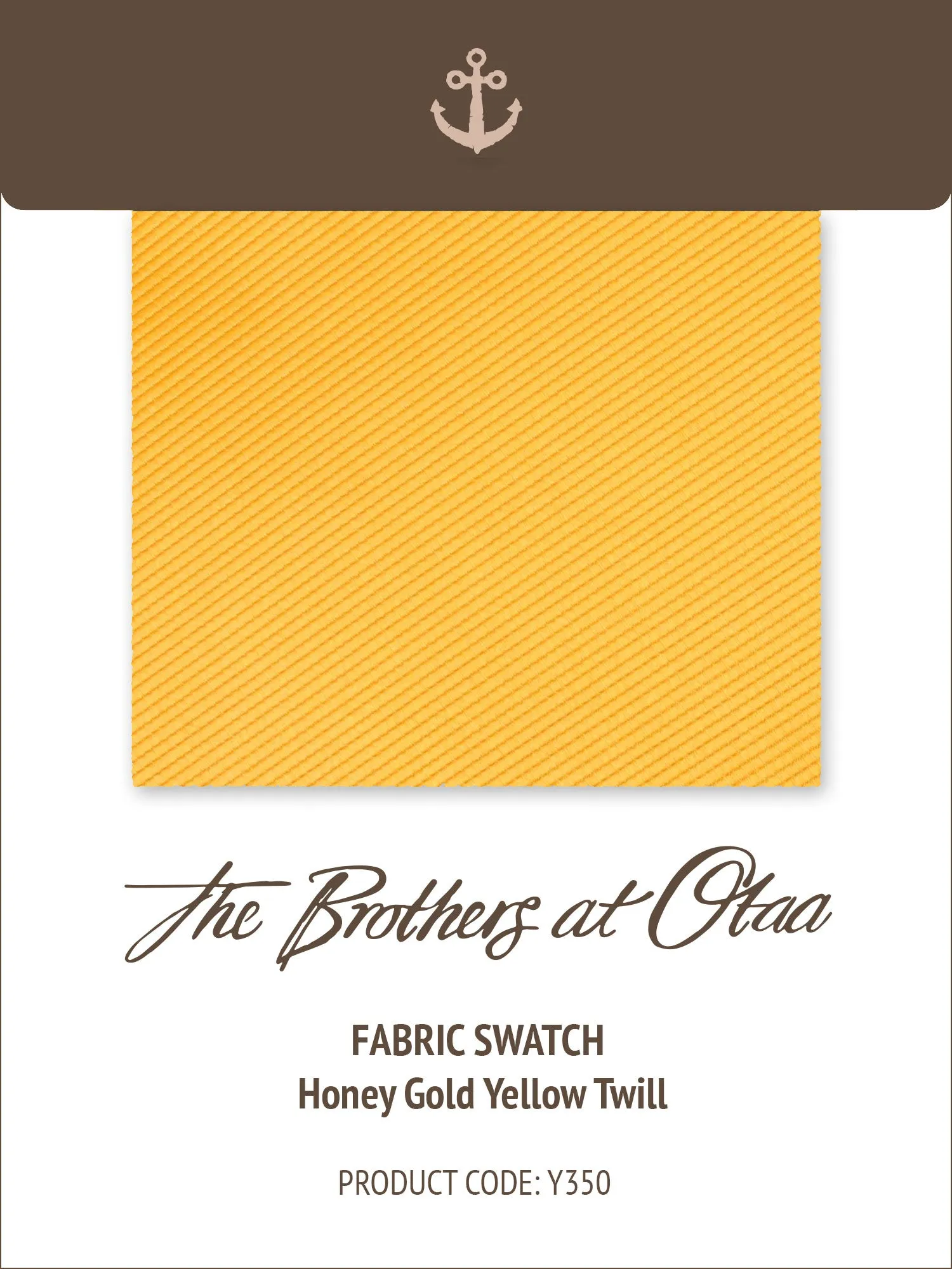 Fabric Swatch (Y350) - Honey Gold Yellow Twill