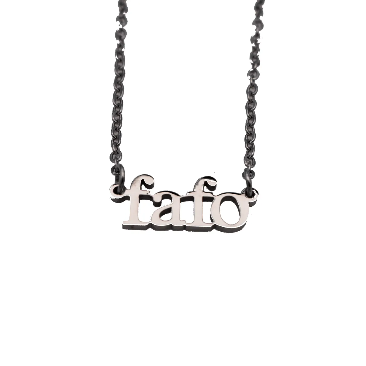 FAFO Acronym Cutout Necklace