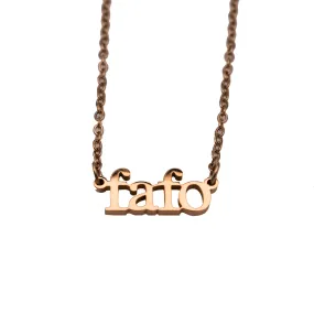 FAFO Acronym Cutout Necklace