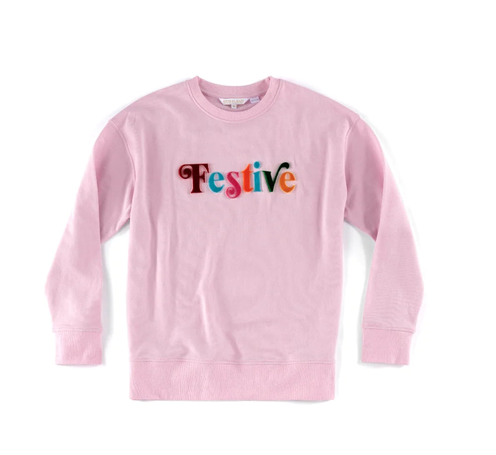 FESTIVE SWEATSHIRT- BLUSH