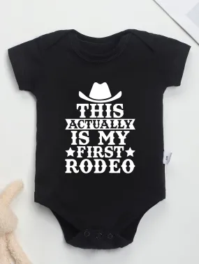 First Rodeo Baby Boys Print Bodysuit Cute Gift for Infants