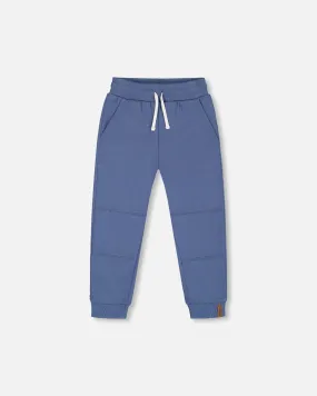 Fleece Sweatpants With Pockets Blue