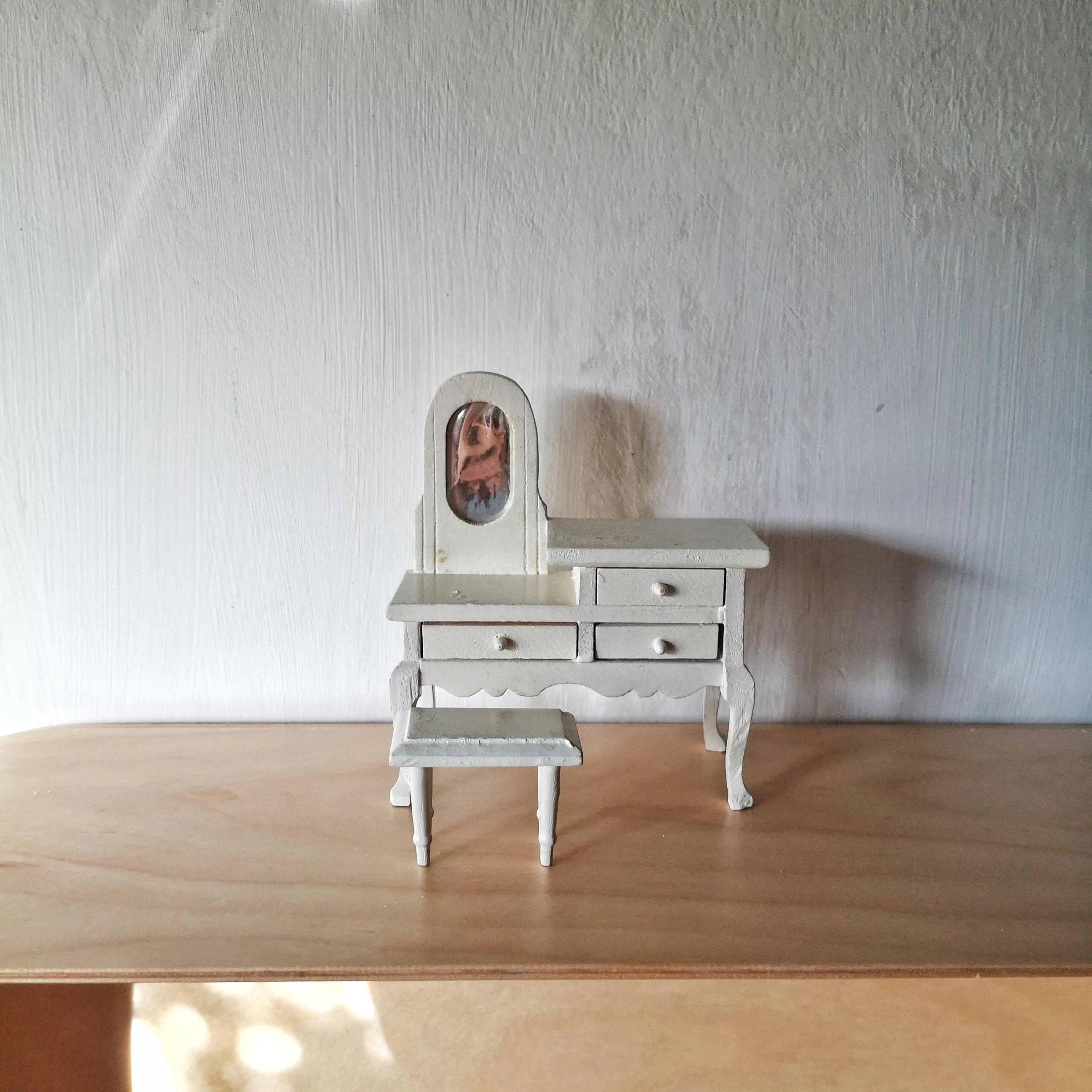 French vintage doll house- dresser&stool