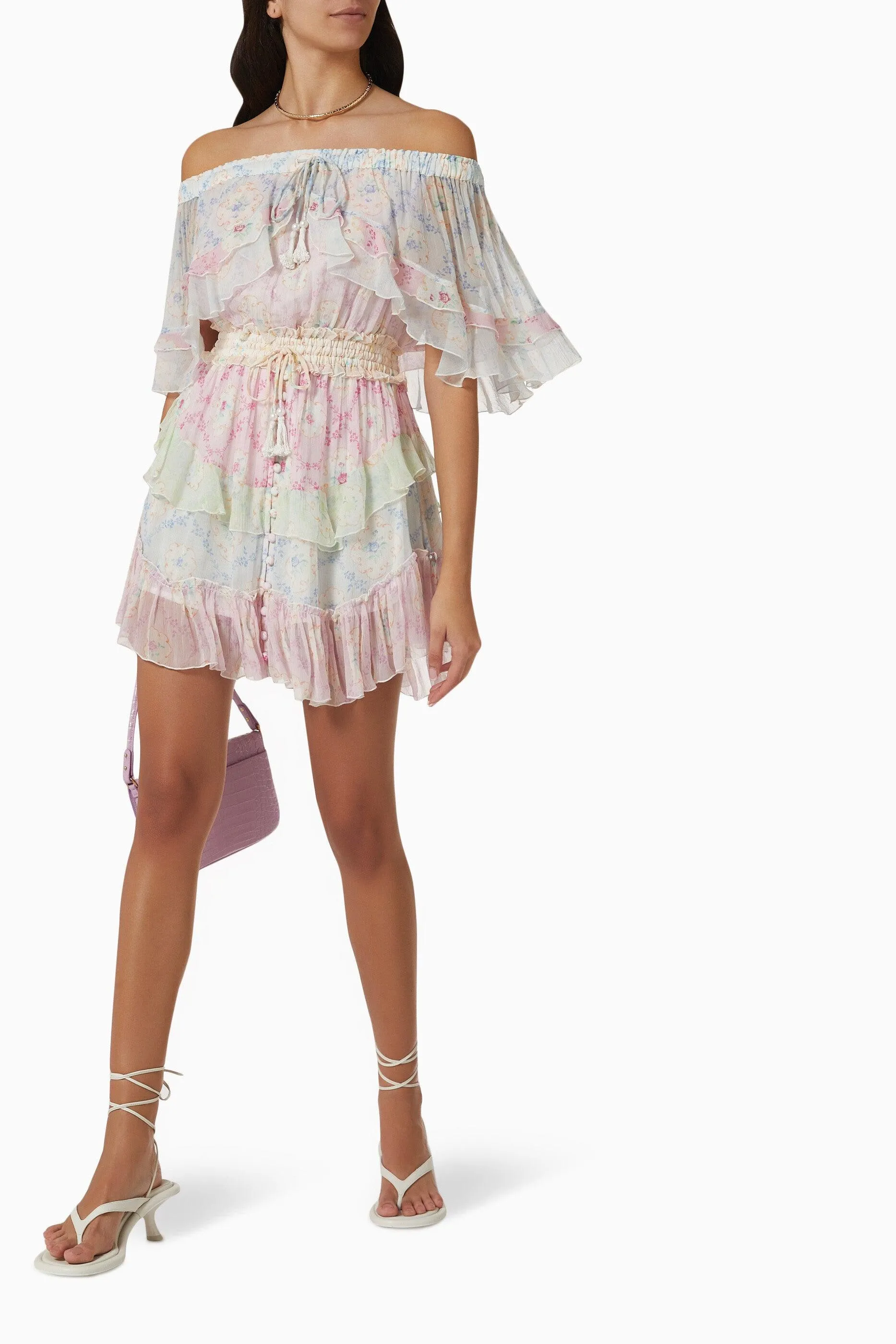 Frill Tambourine Mini Dress