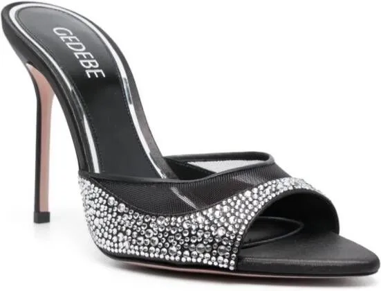 Gedebe Isabelli 10mm crystal-embellished sandals Black