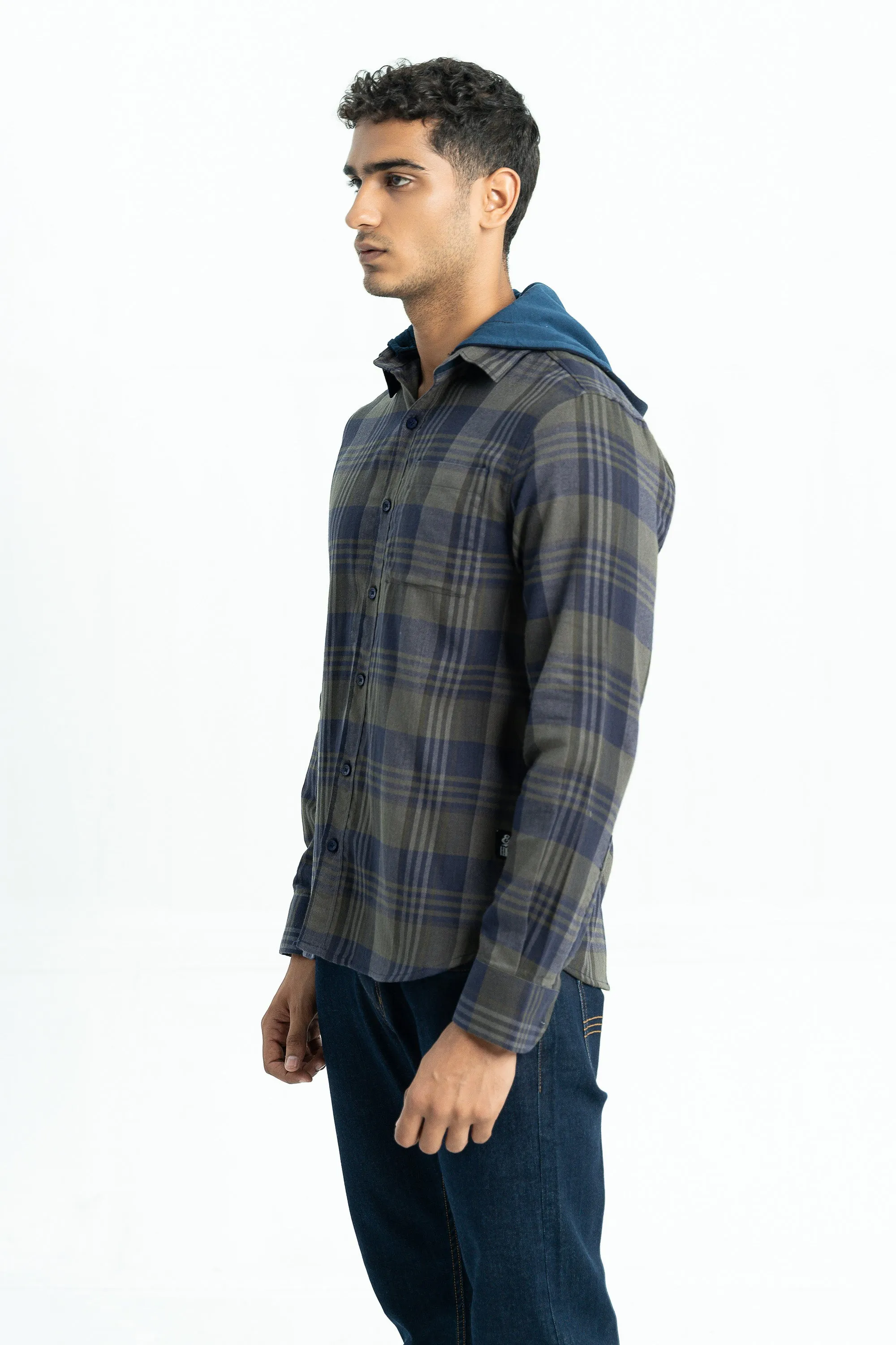 Green Checkered Cotton Casual Shirt