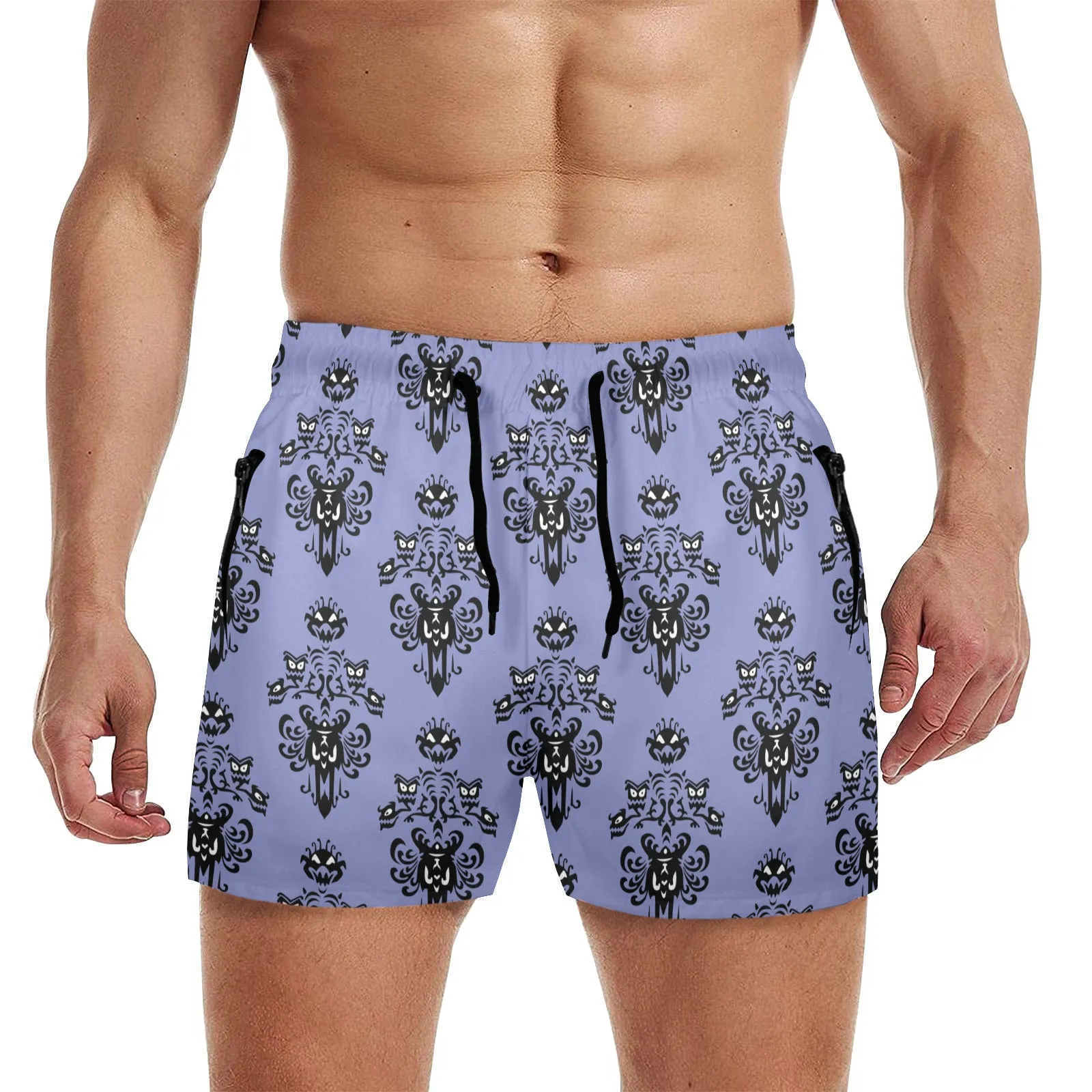 Haunted Mansion Wallpaper Men's Quick Dry Athletic Shorts