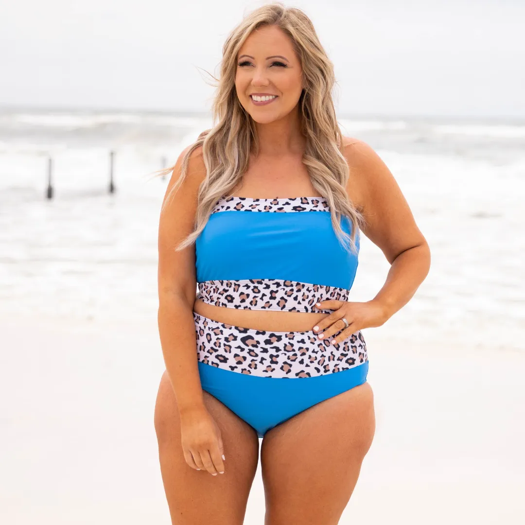 Hidden Islands Swim Top, Blue