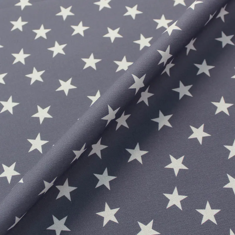 Home Furnishing Cotton - Pretty Storm Grey - White Star