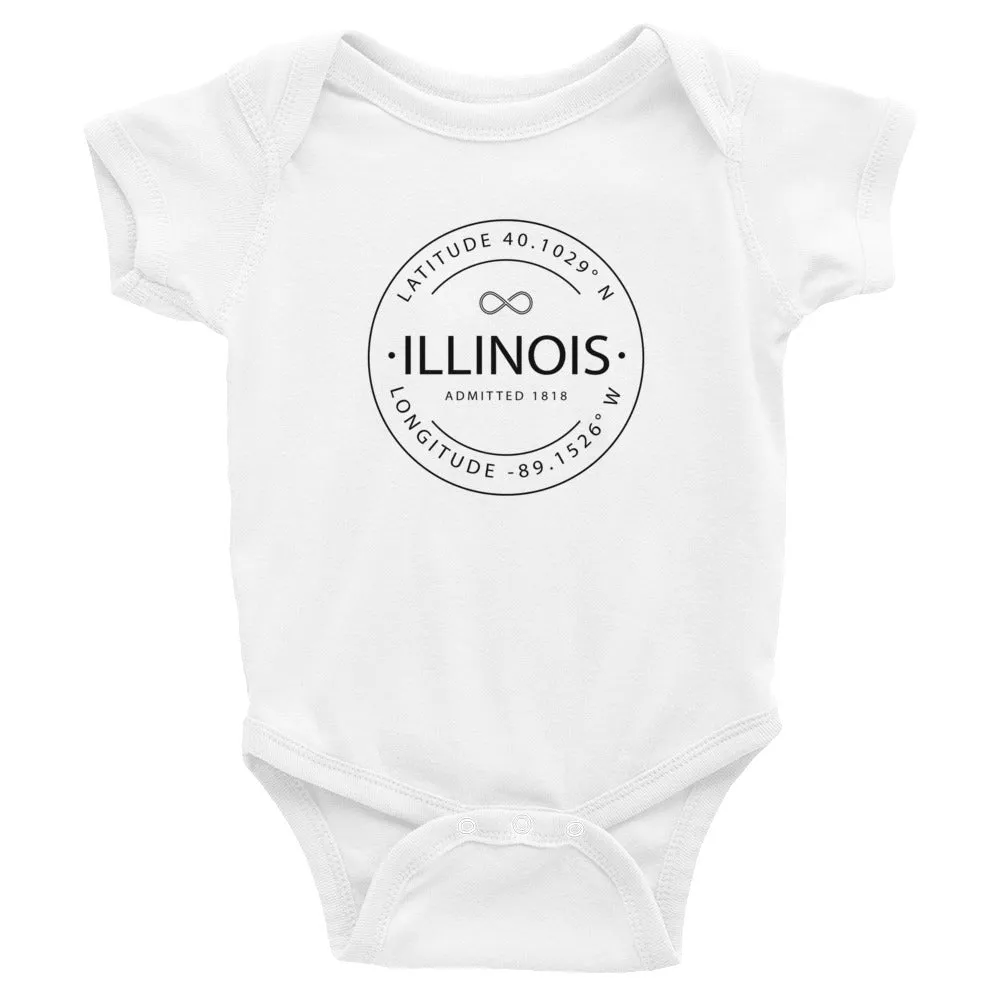 Illinois - Infant Bodysuit - Latitude & Longitude