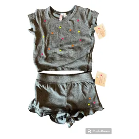 infant charcoal neon heart set