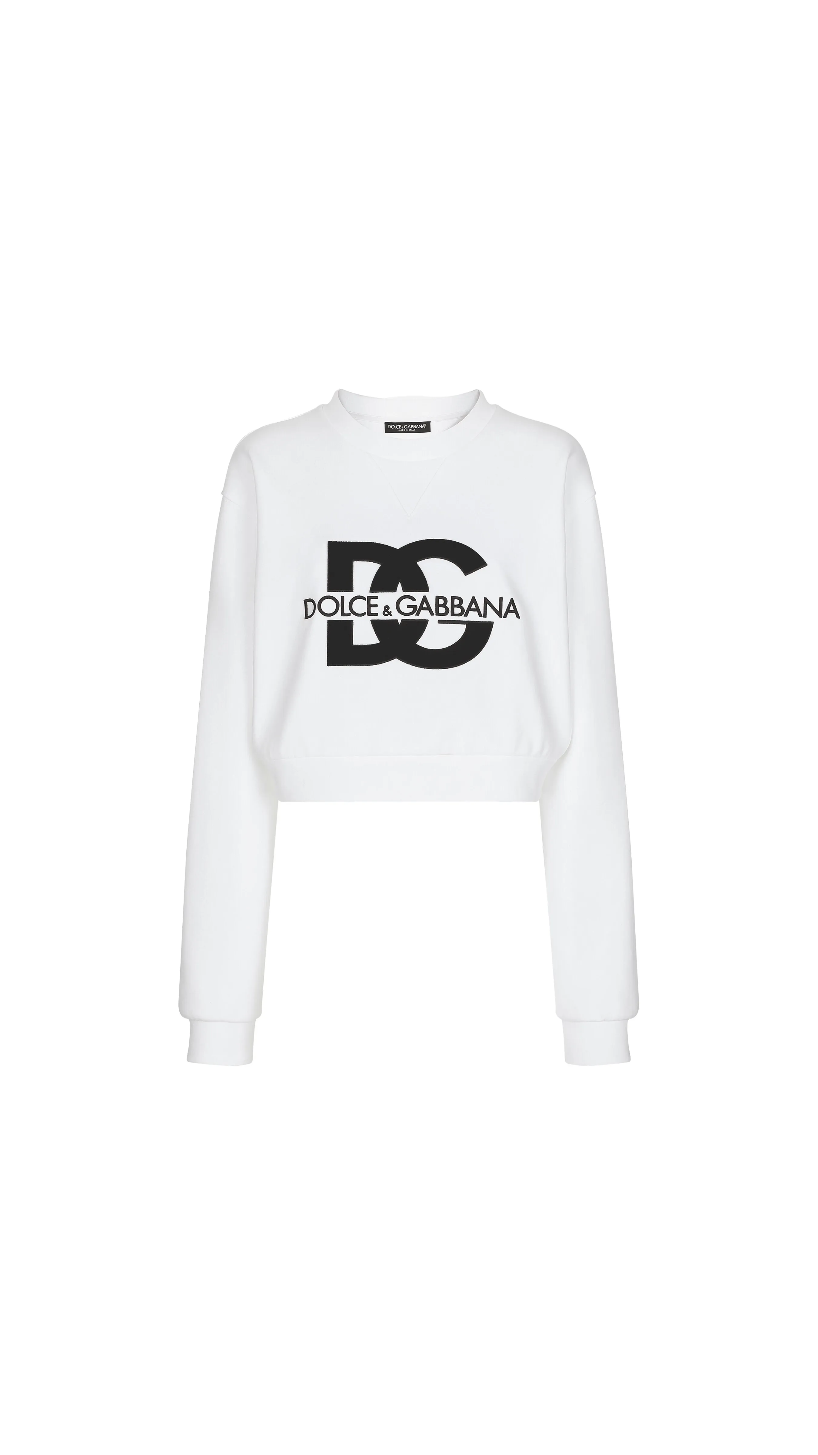 Jersey Sweatshirt with DG Embroidery - White