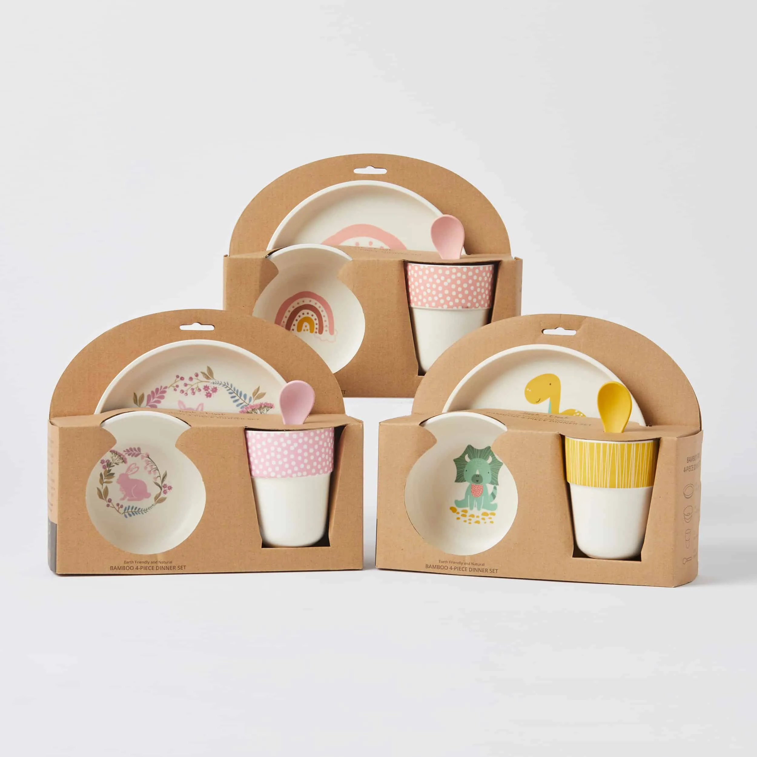 Jiggle & Giggle Whimsical Bamboo 4pc Dinner Sets