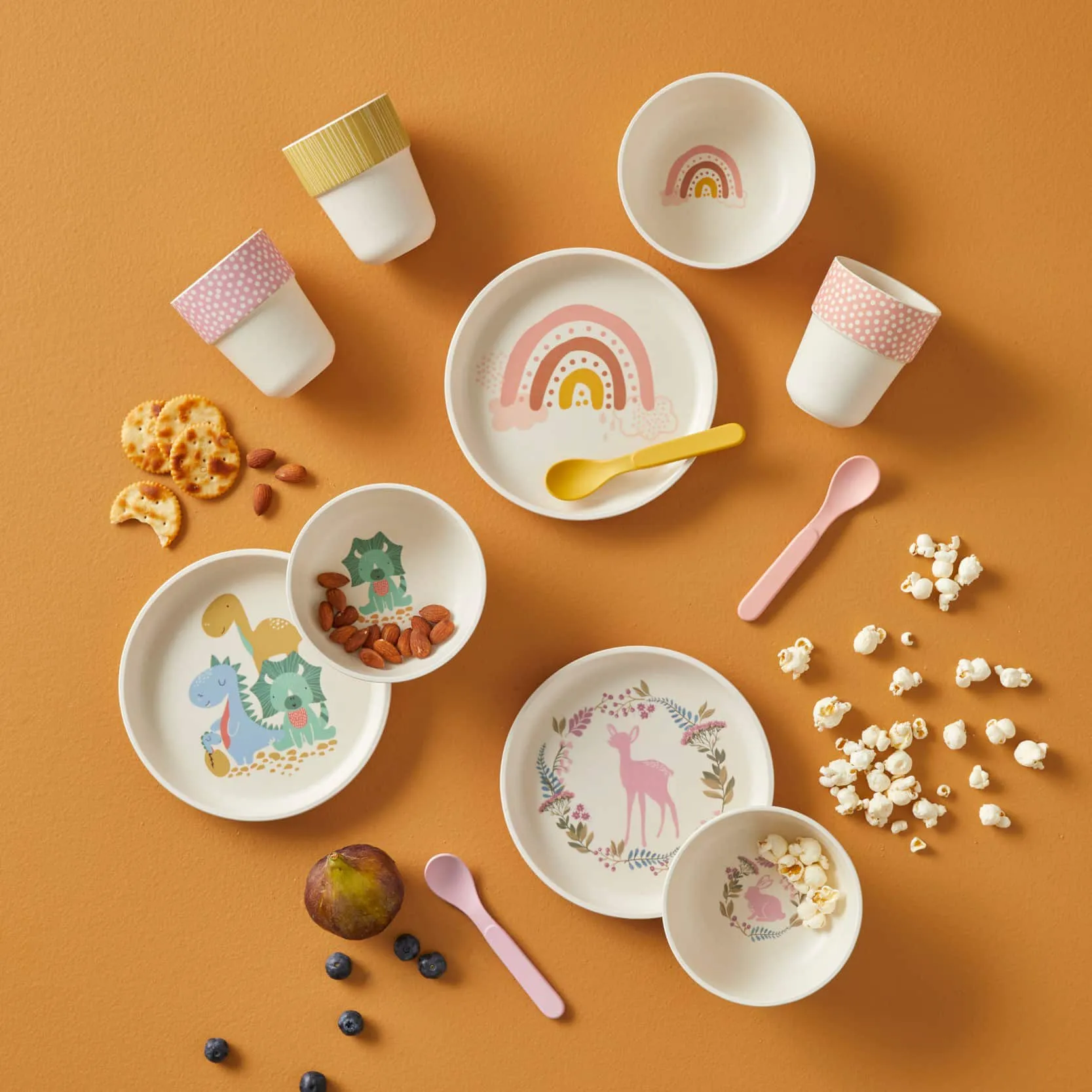 Jiggle & Giggle Whimsical Bamboo 4pc Dinner Sets