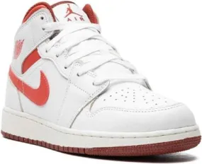 Jordan Kids Air Jordan 1 Mid SE White Dune Red sneakers