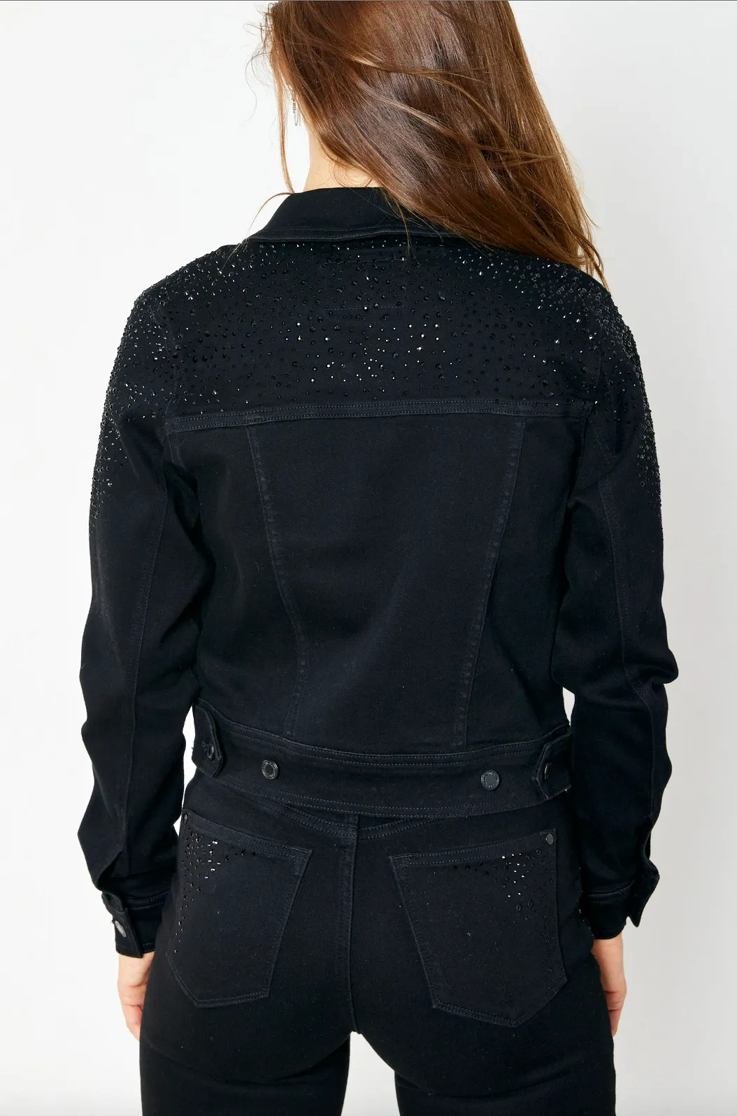 Judy Blue Black Rhinestone Jean Jacket