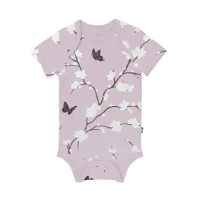 Kyte Baby Short Sleeve Printed Bodysuit in Cherry Blossom