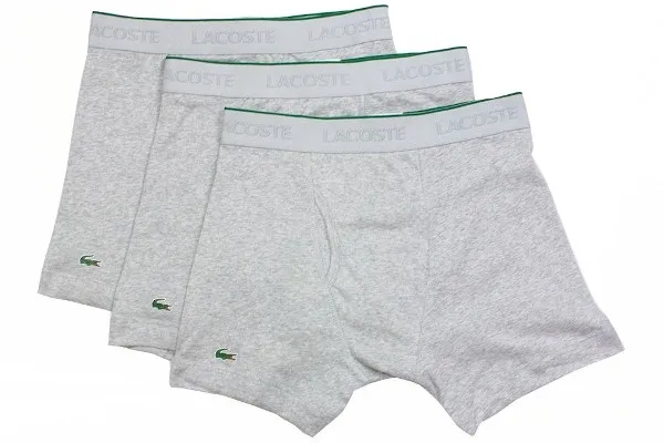 Lacoste Men's 3-Pc Essentials Solid Knit Boxer Briefs Underwear