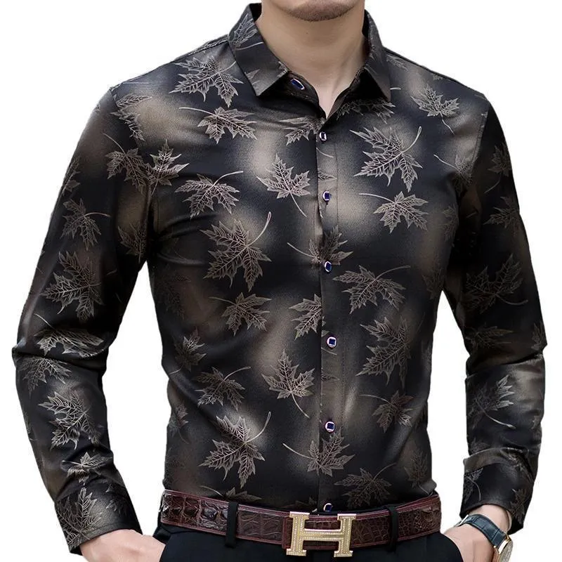 Leaf Print Casual Shirt For Men