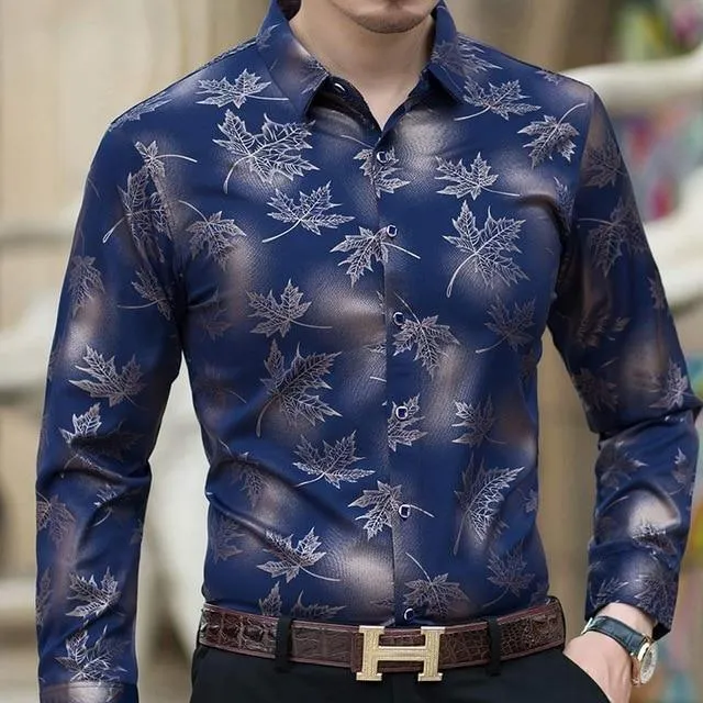 Leaf Print Casual Shirt For Men