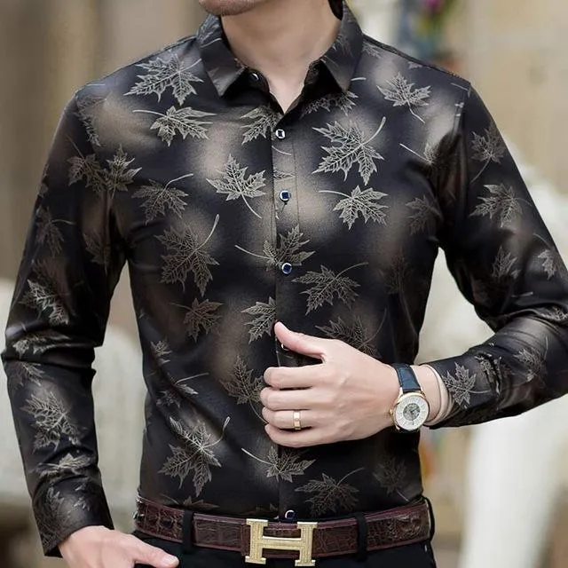 Leaf Print Casual Shirt For Men