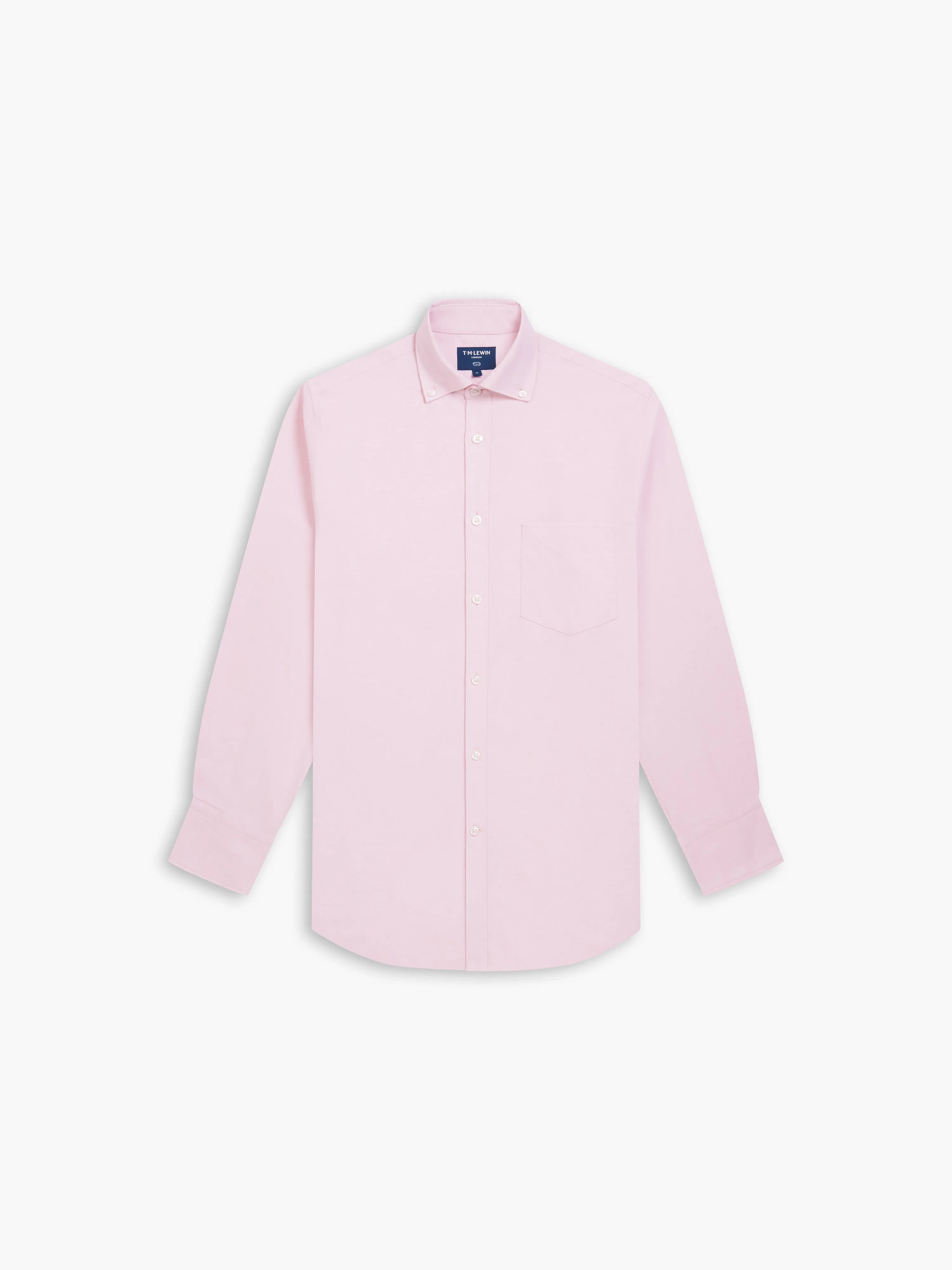 Light Pink Oxford Slim Fit Button Down Collar Casual Shirt