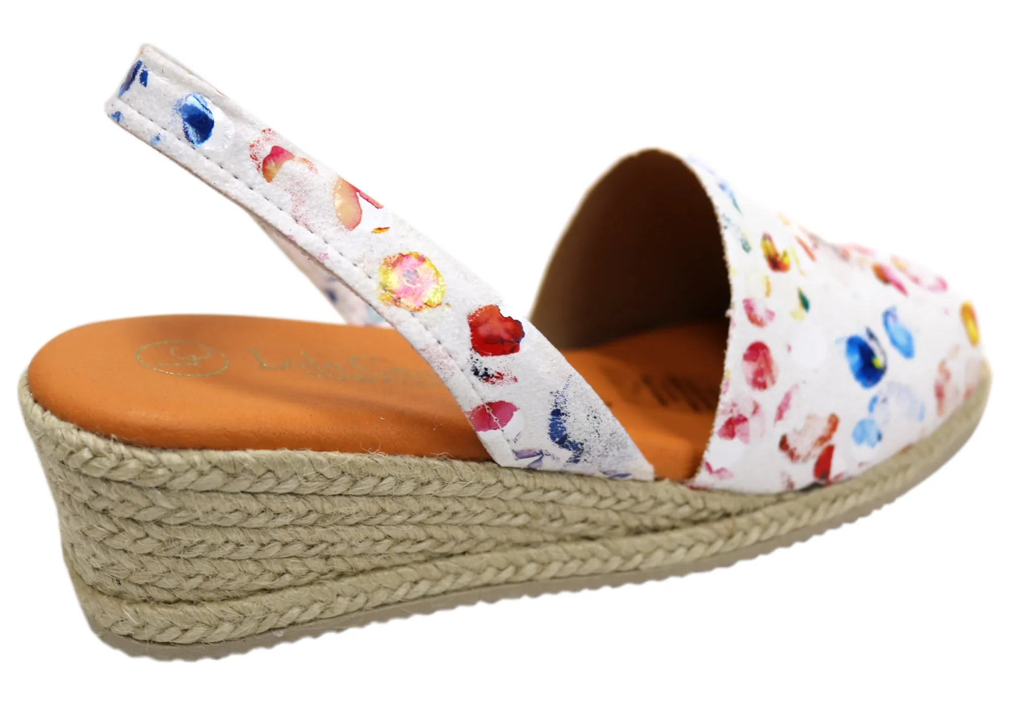 Lola Canales Solute Womens Spanish Leather Wedge Espadrille Sandals