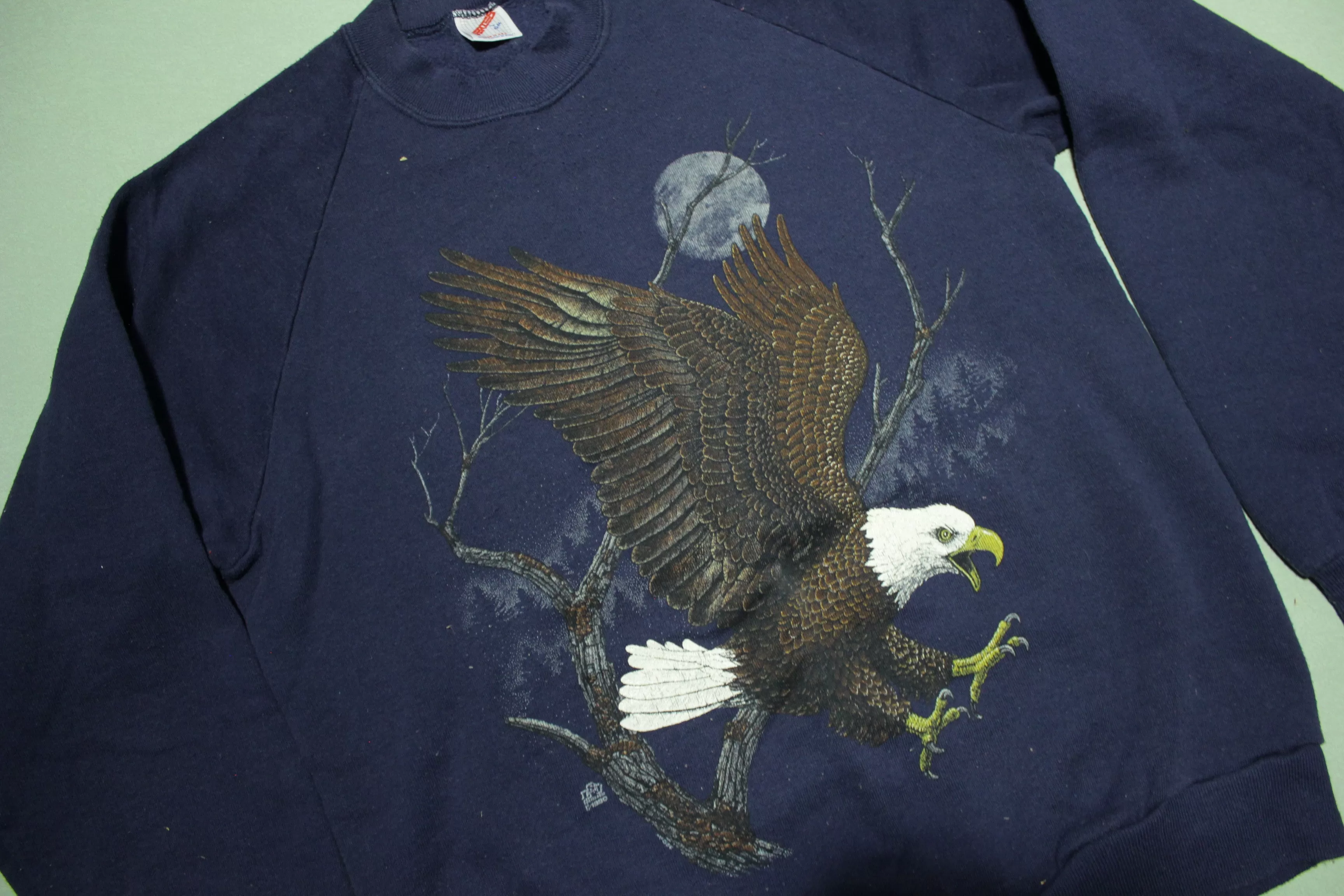 LSJ Bald Eagle 1990 Big Moon Wild 90's Crewneck Sweatshirt