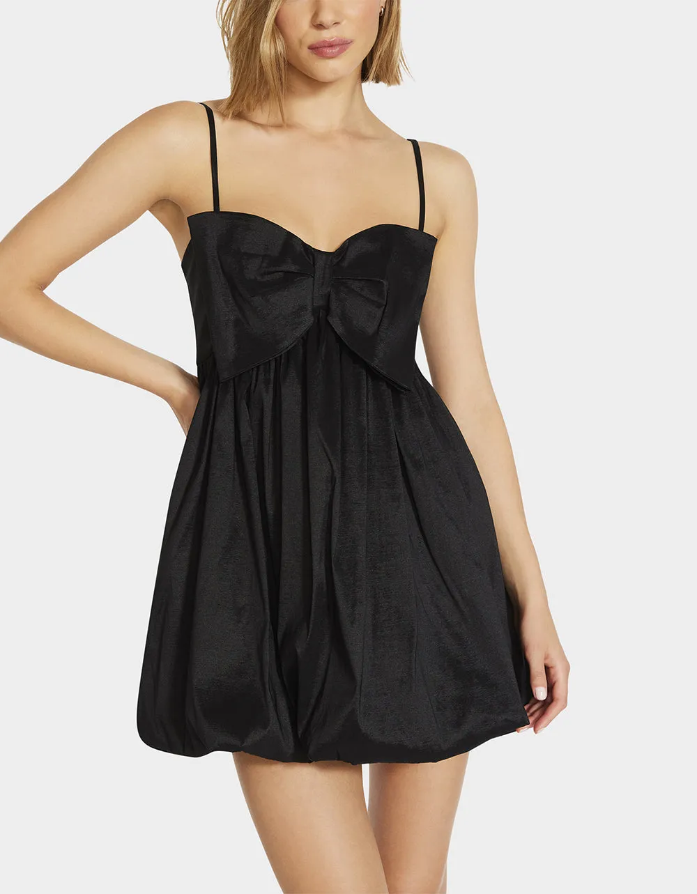 MEGAN BOW DRESS BLACK