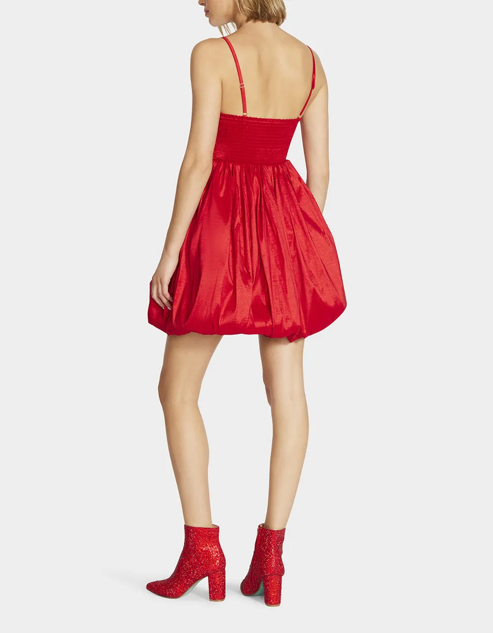 MEGAN BOW DRESS RED