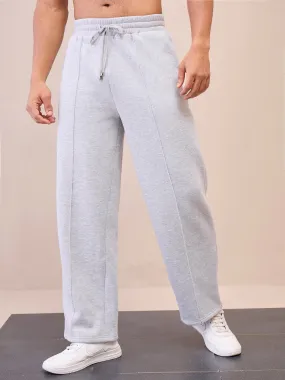 Men Grey Pintuck Oversize Sweatpants