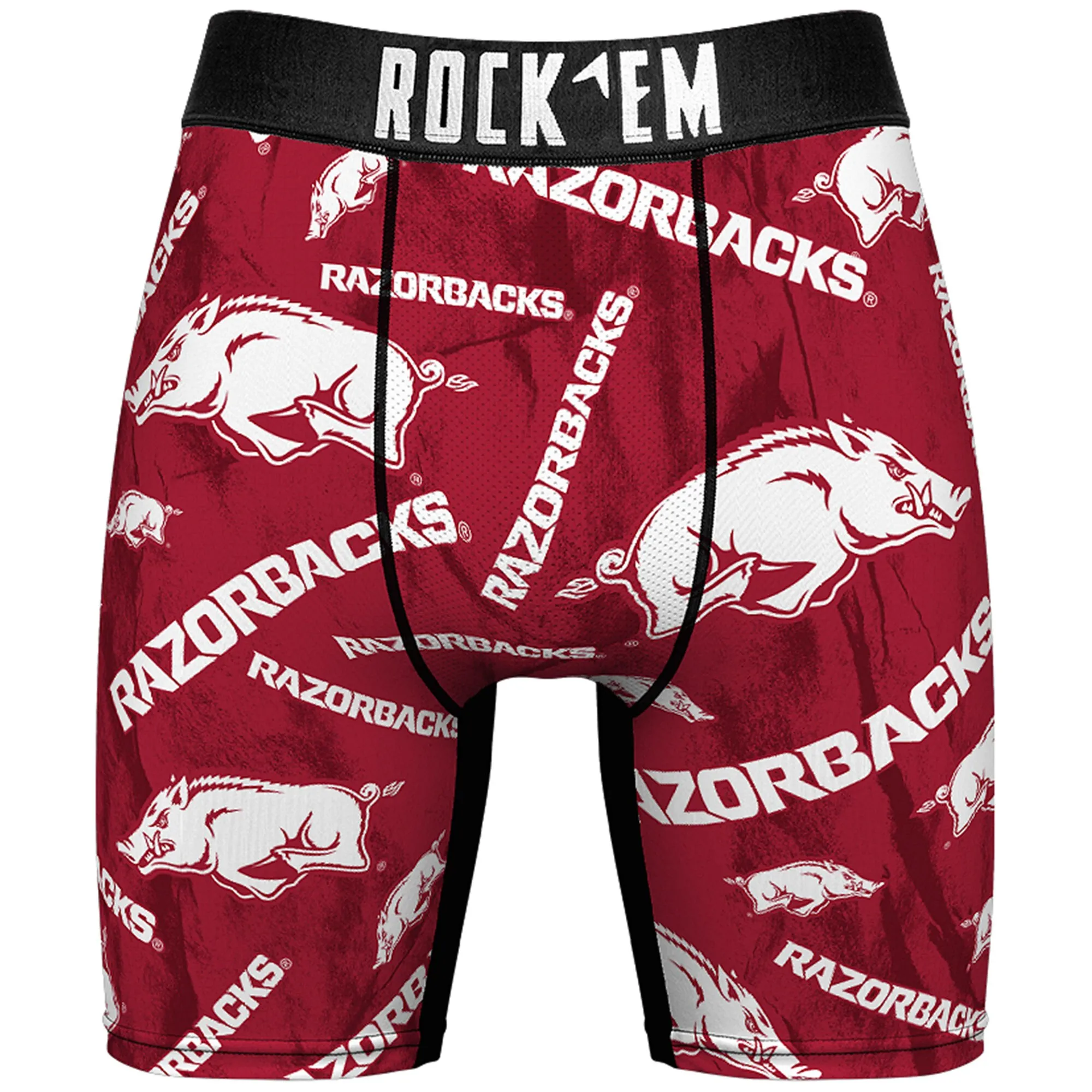 Men's Rock Em Socks  Arkansas Razorbacks All-Over Underwear and Crew Socks Combo Pack