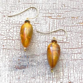 Molten Sunshine Marbled Lucite Drop Earrings