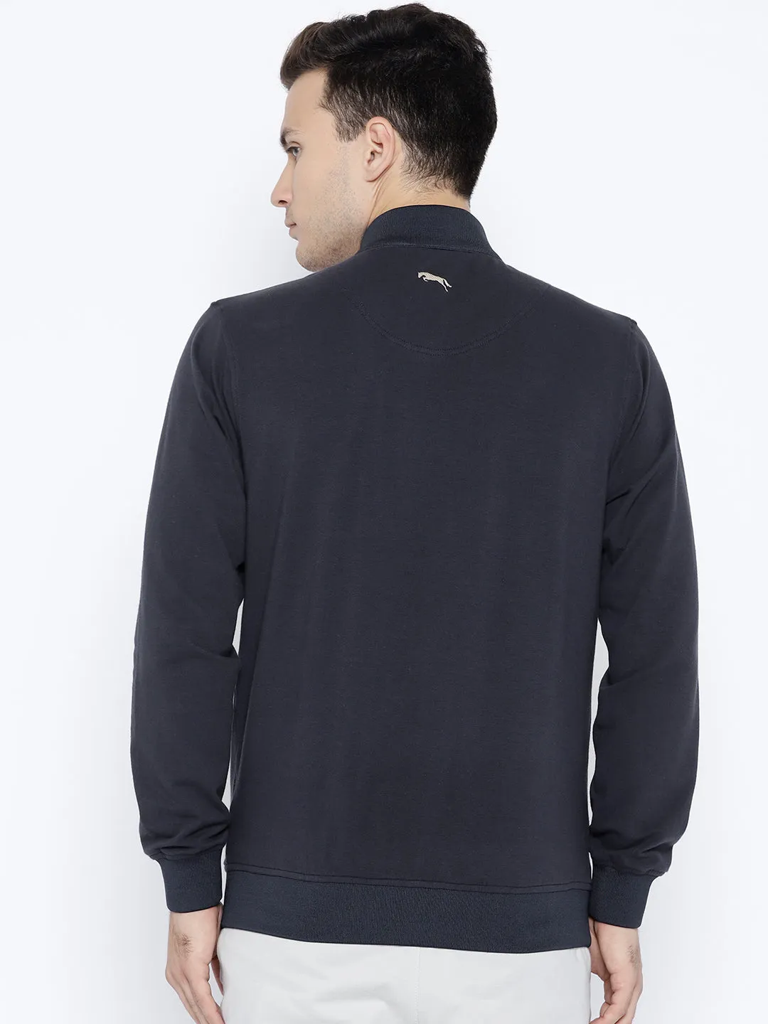 Navy Blue Solid Sweatshirt