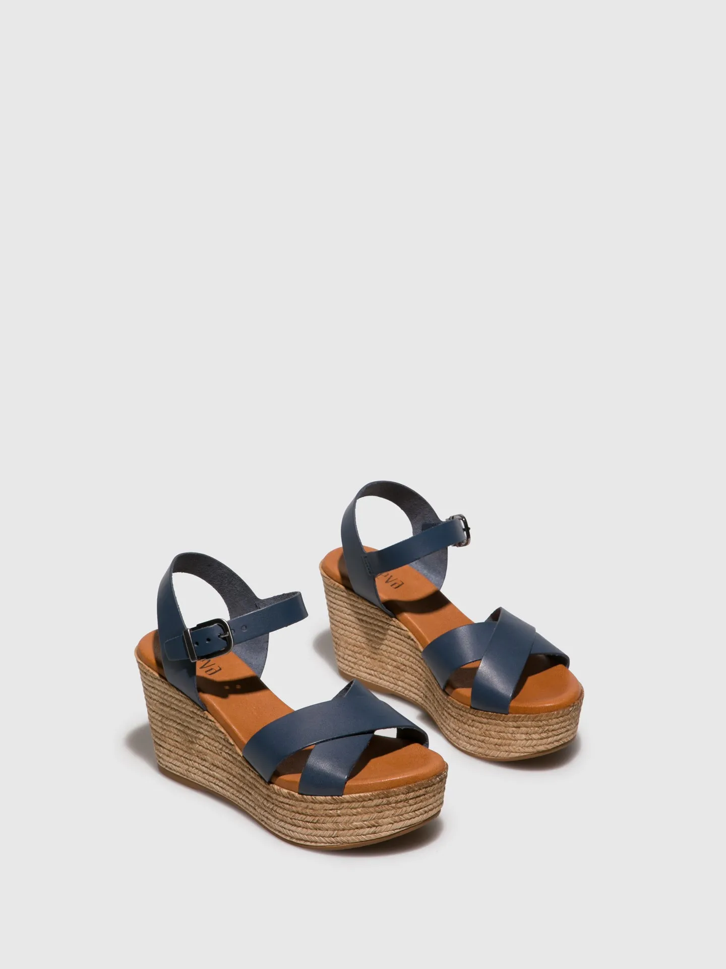 Navy Wedge Sandals