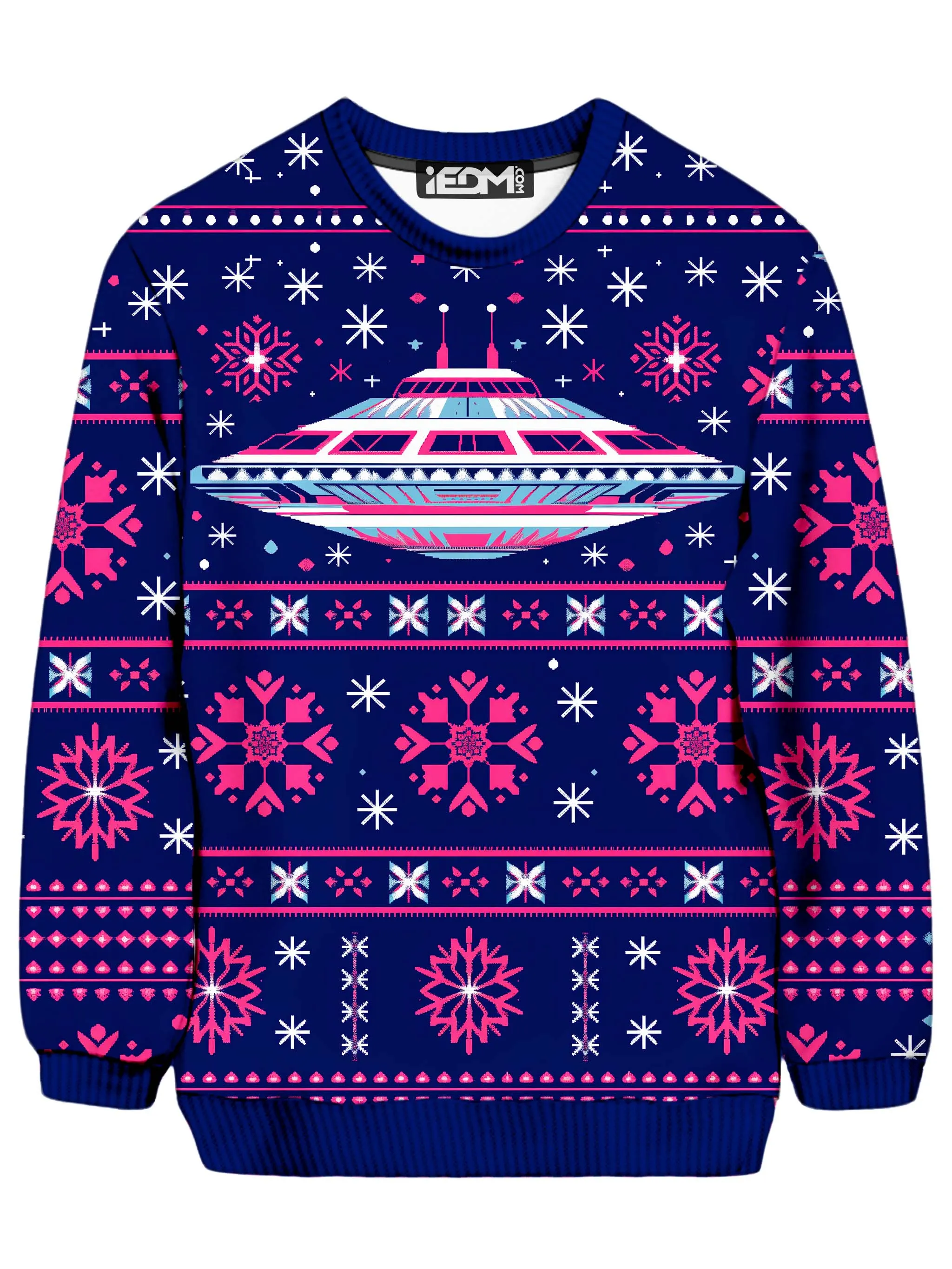 Neon Saucer Christmas Ugly Sweatshirt