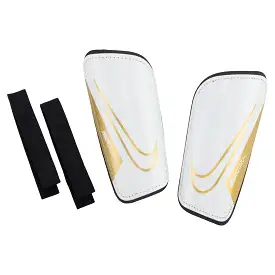 Nike Mercurial Hardshell Shinguards (White/Black/Metallic Gold)