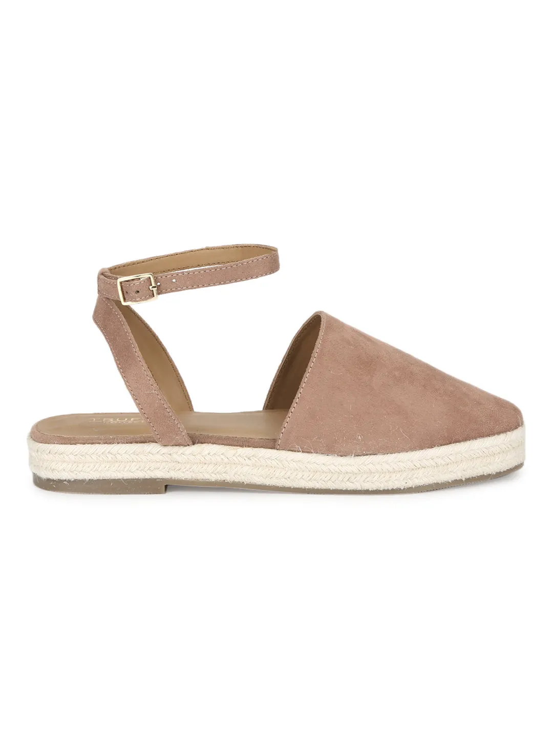 Nude Micro Flat Espadrille Sandals