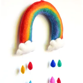 Nursery Mobile - Rainbow with Raindrops