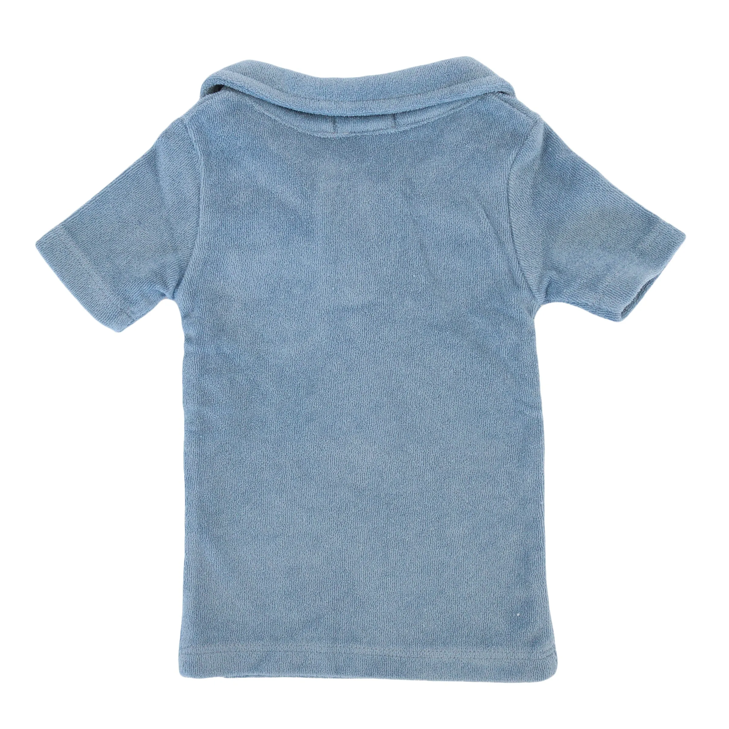 oh baby! Cotton Terry Baby Polo Shirt - Fog