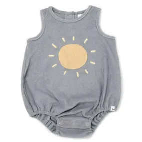 oh baby! Cotton Terry Bubble - Oatmilk Sun Terry Applique - Grey